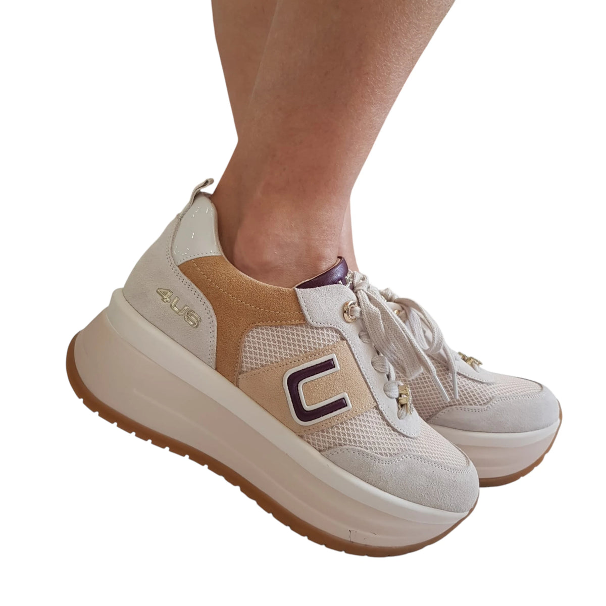 Paciotti 4US sneakers donna beige www.offidani.it