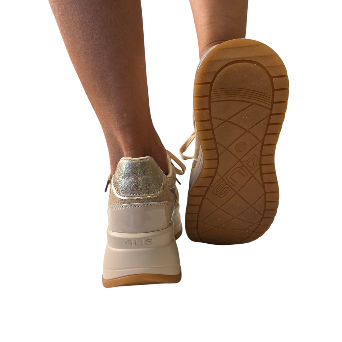 Paciotti 4US sneakers donna beige www.offidani.it