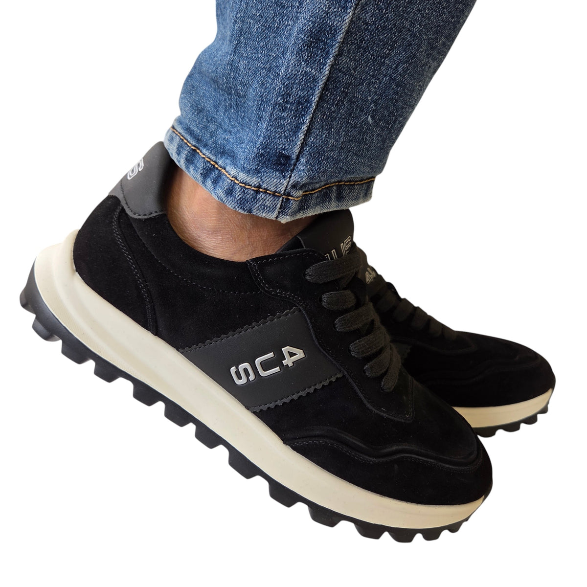 Paciotti 4US sneakers uomo camoscio nero www.offidani.it
