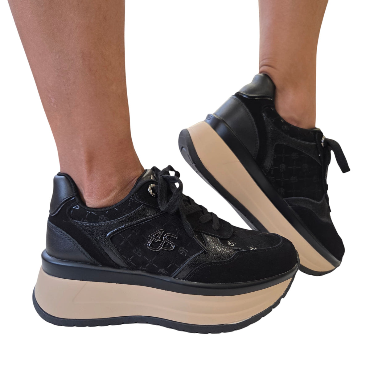Paciotti 4US sneakers donna nera www.offidani.it
