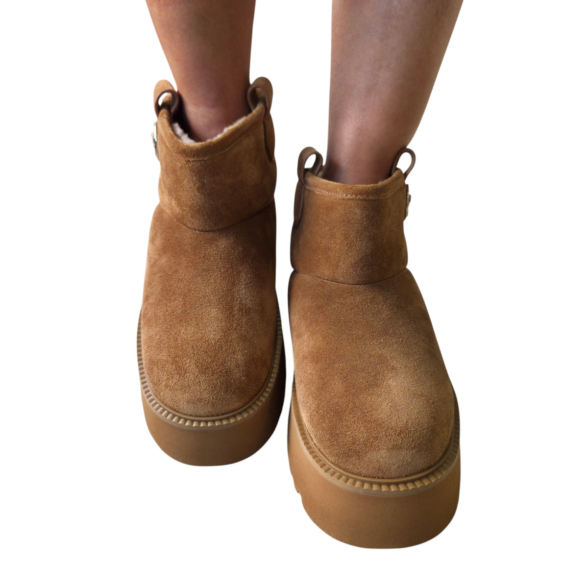 Pinko stivaletto warm platform camoscio cuoio www.offidani.it