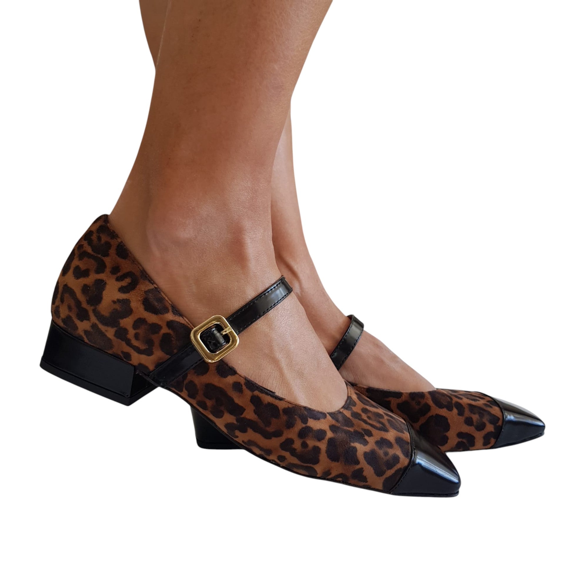 Andrea Pinto Ballerina Donna Pelle Animalier Nero www.offidani.it