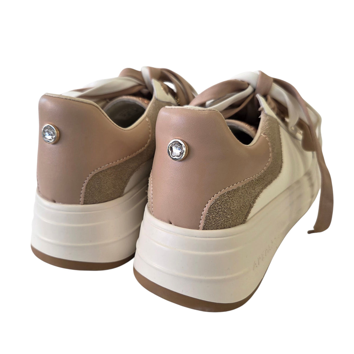 Apepazza sneaker donna pelle bianca/rosa www.offidani.it