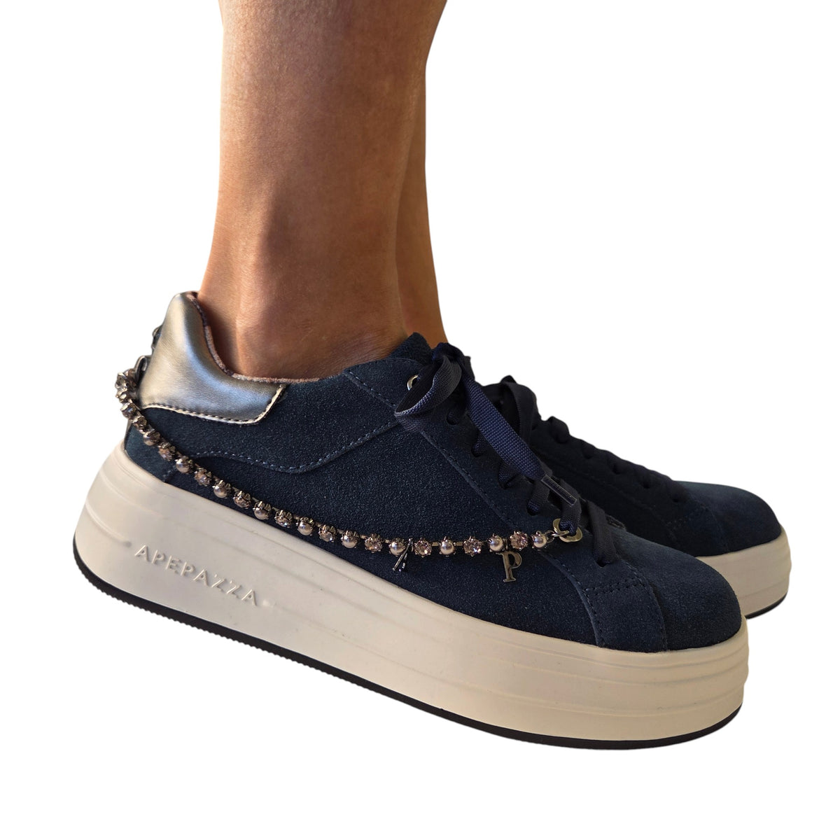 Apepazza sneaker donna camoscio blu' www.offidani.it