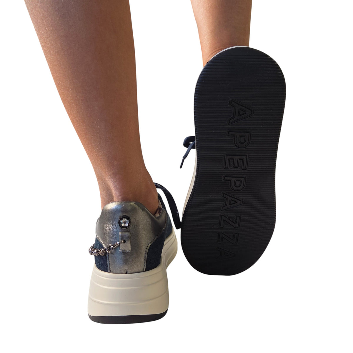 Apepazza sneaker donna camoscio blu' www.offidani.it