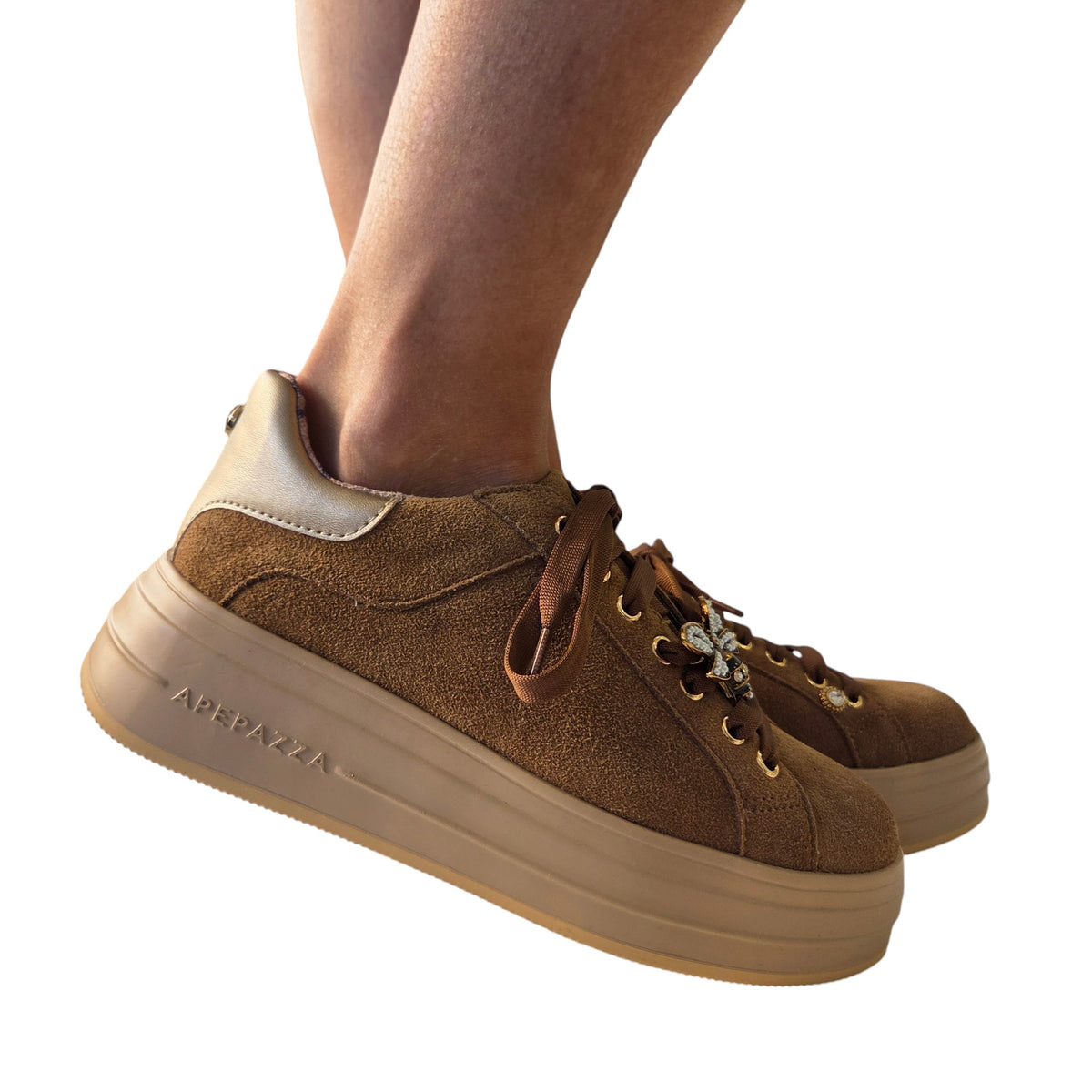 Apepazza sneaker donna camoscio cuoio www.offidani.it