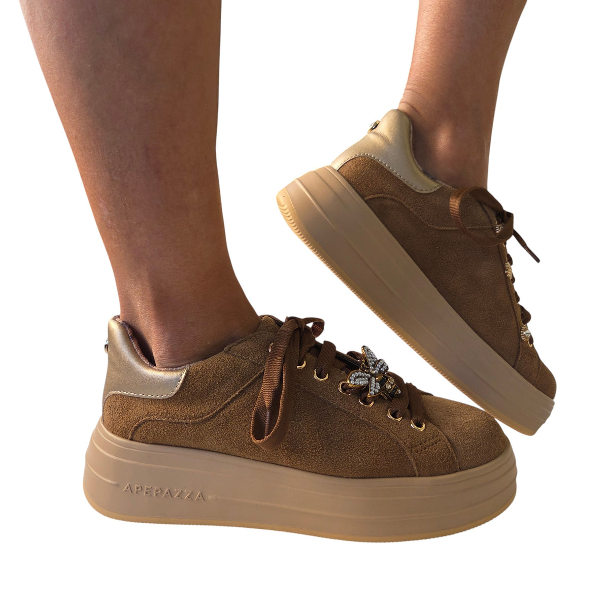 Apepazza sneaker donna camoscio cuoio www.offidani.it