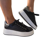 Apepazza sneaker donna pelle nera www.offidani.it