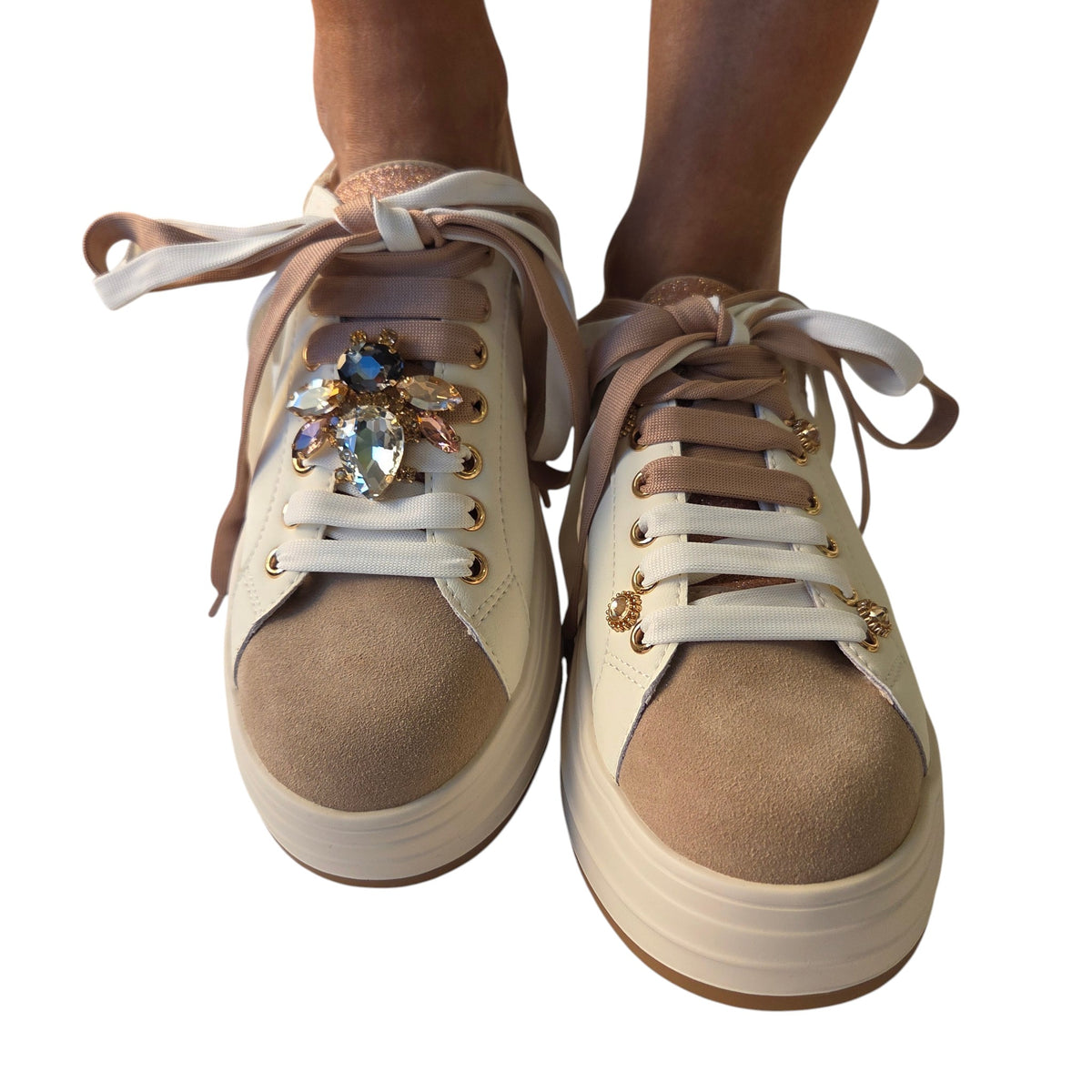 Apepazza sneaker donna pelle bianca/rosa www.offidani.it