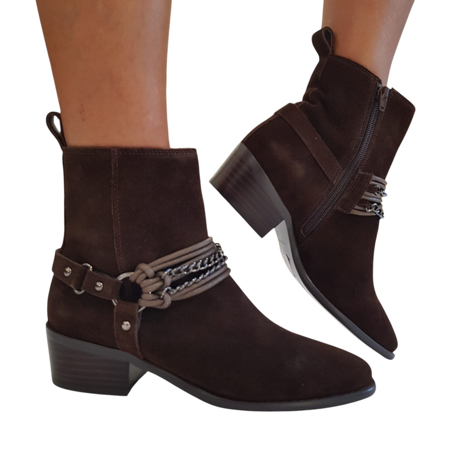 Apepazza Stivaletto Tronchetti Donna Camoscio Marrone www.offidani.it