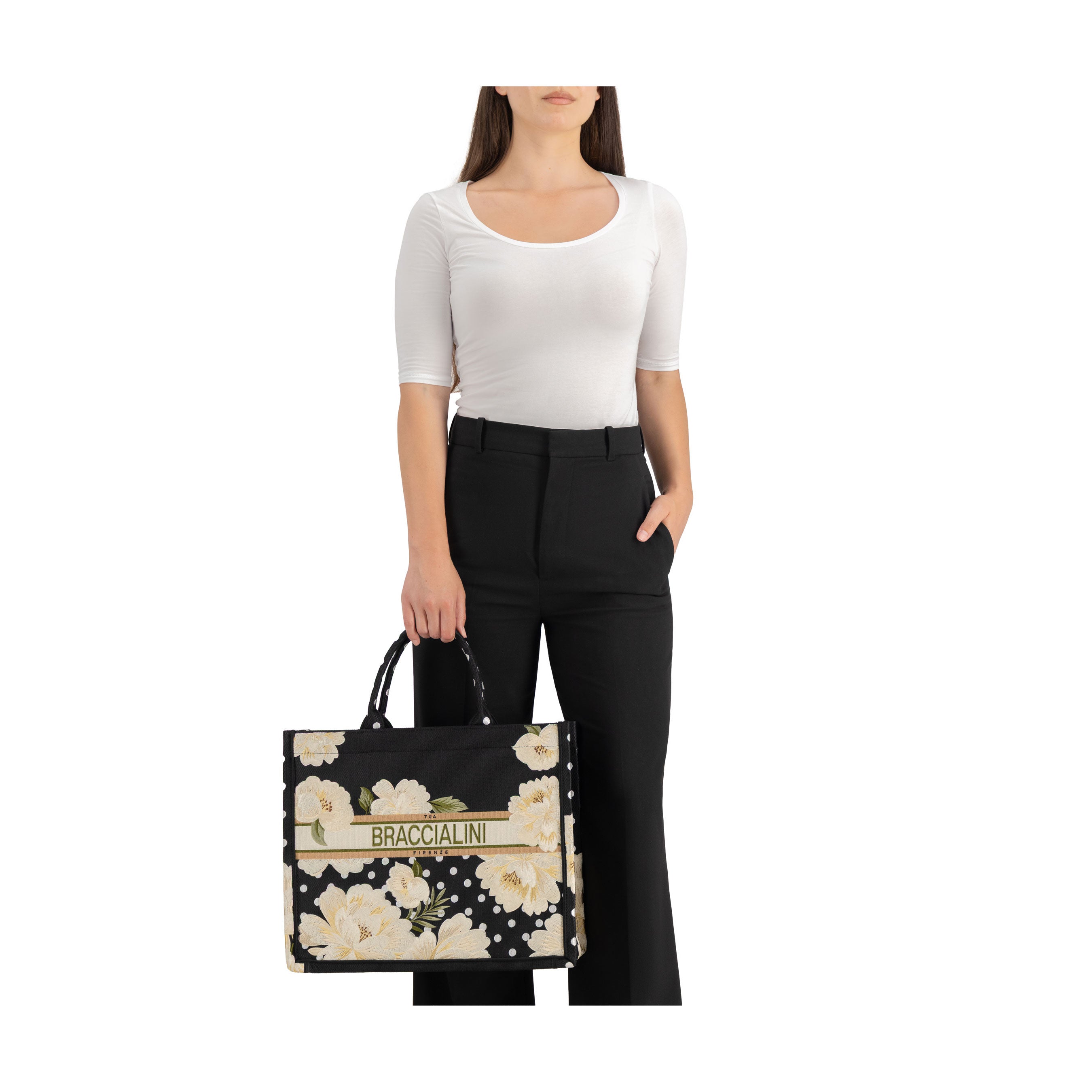 Braccialini borsa donna nera www.offidani.it