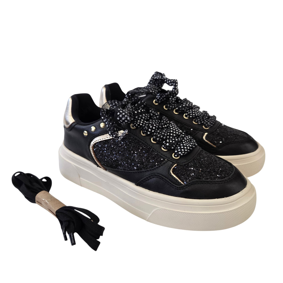 Braccialini sneaker donna pelle nera www.offidani.it