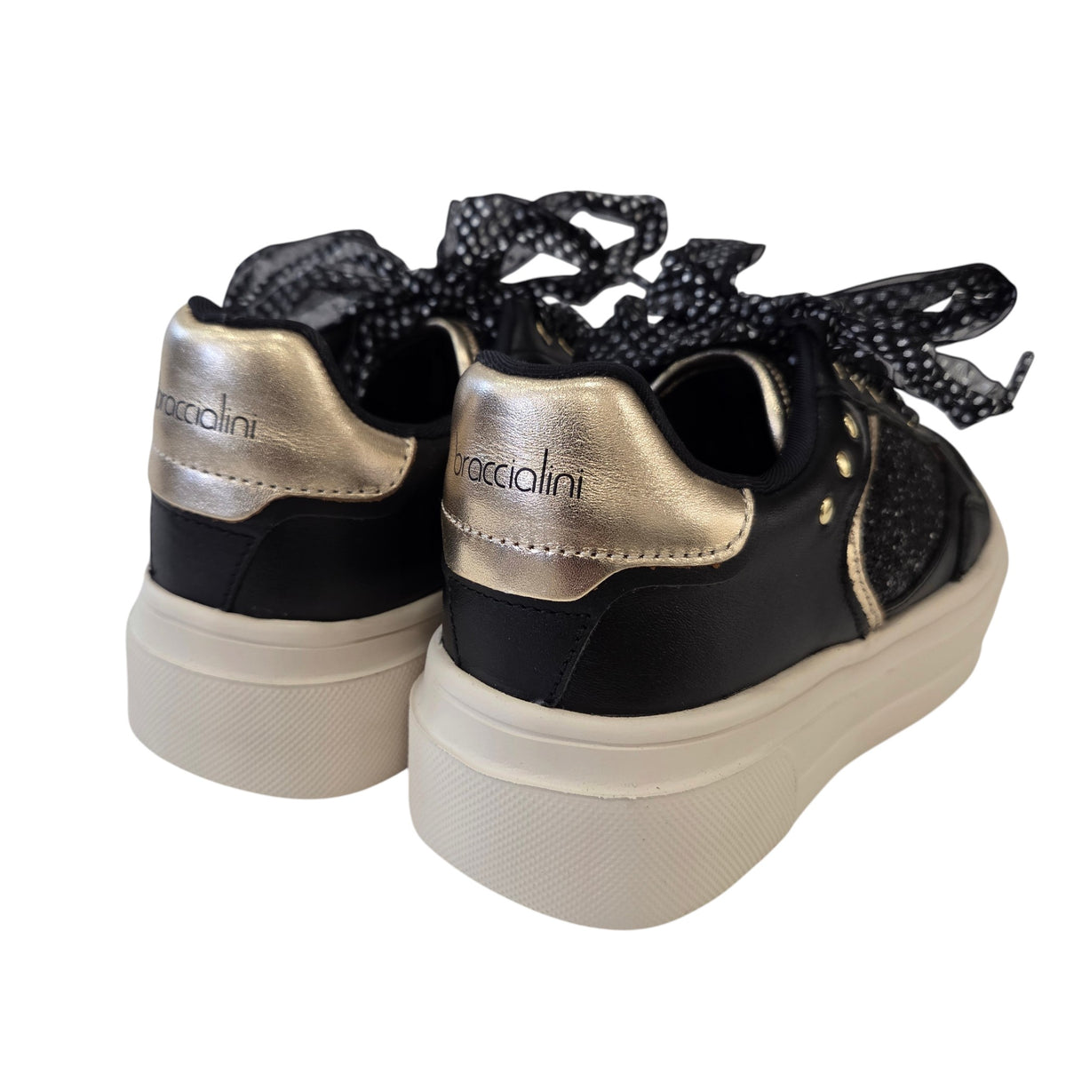 Braccialini sneaker donna pelle nera www.offidani.it