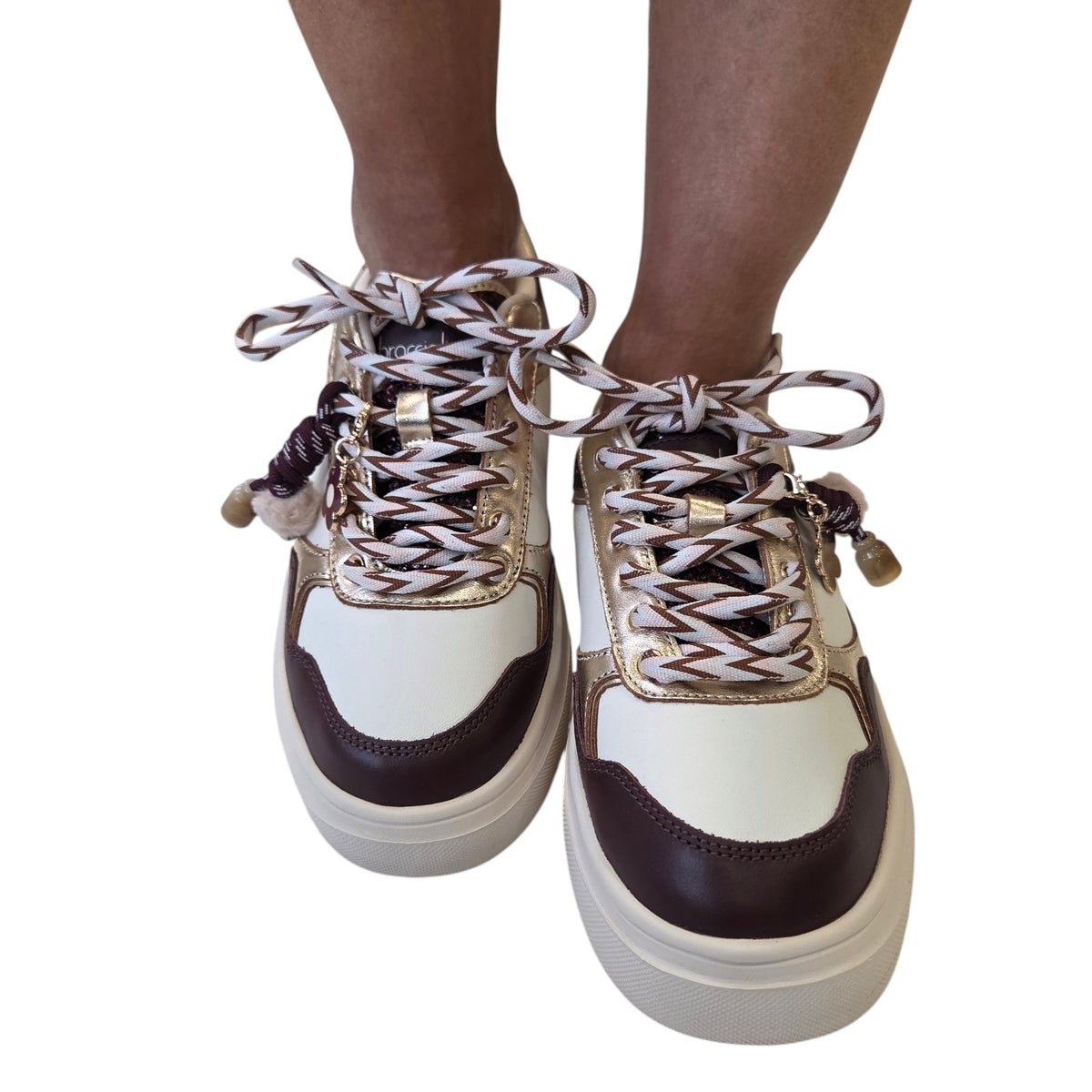 Braccialini sneaker donna pelle bordeaux www.offidani.it