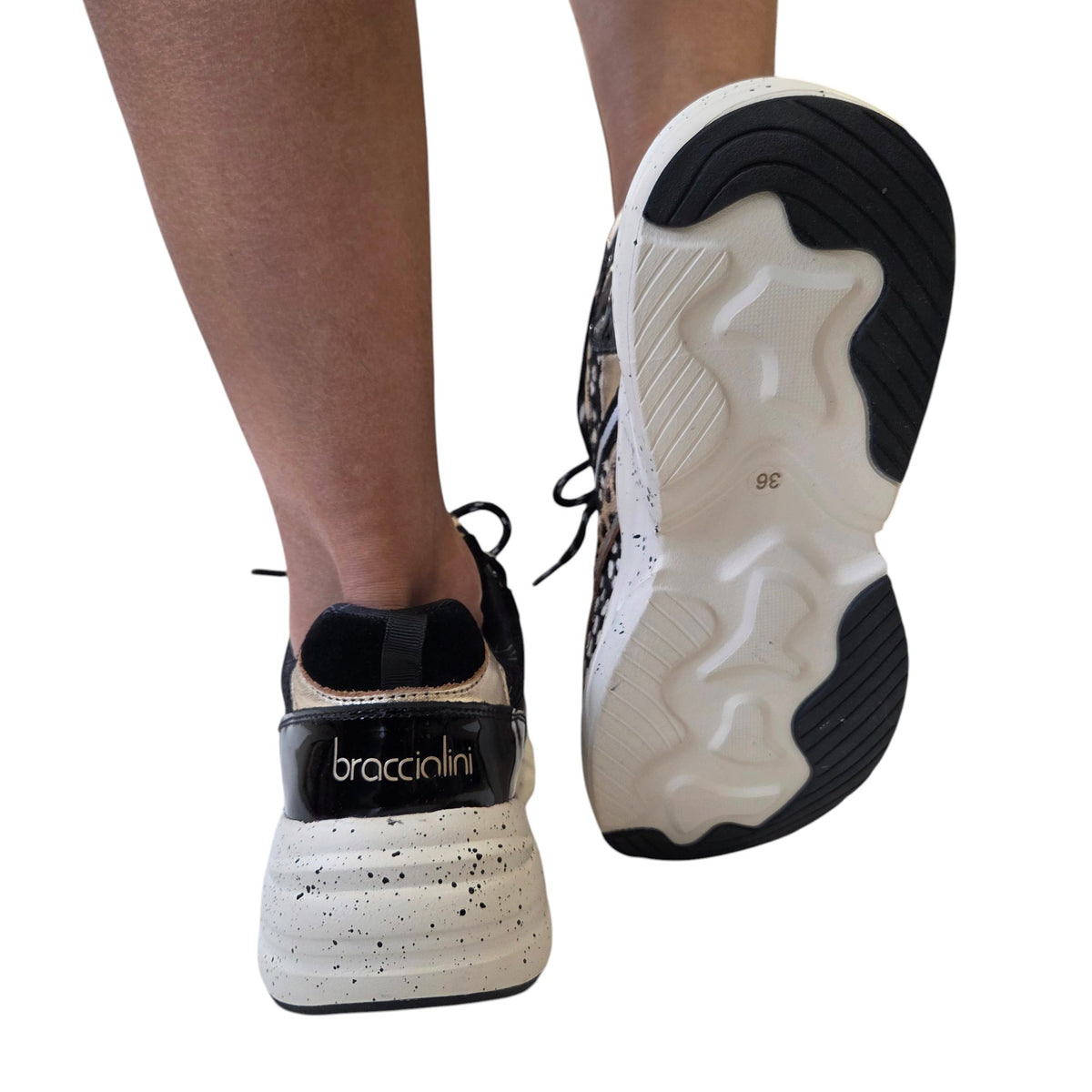 Braccialini sneaker donna nera www.offidani.it
