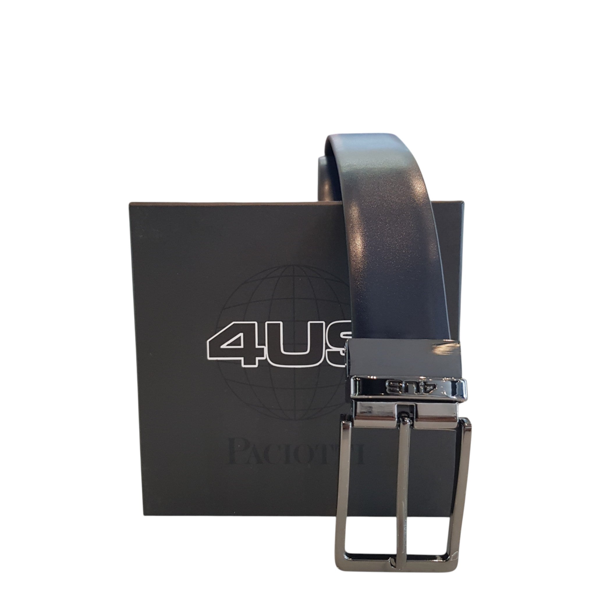 Paciotti 4US cinta reversibile uomo pelle nera-blu' www.offidani.it