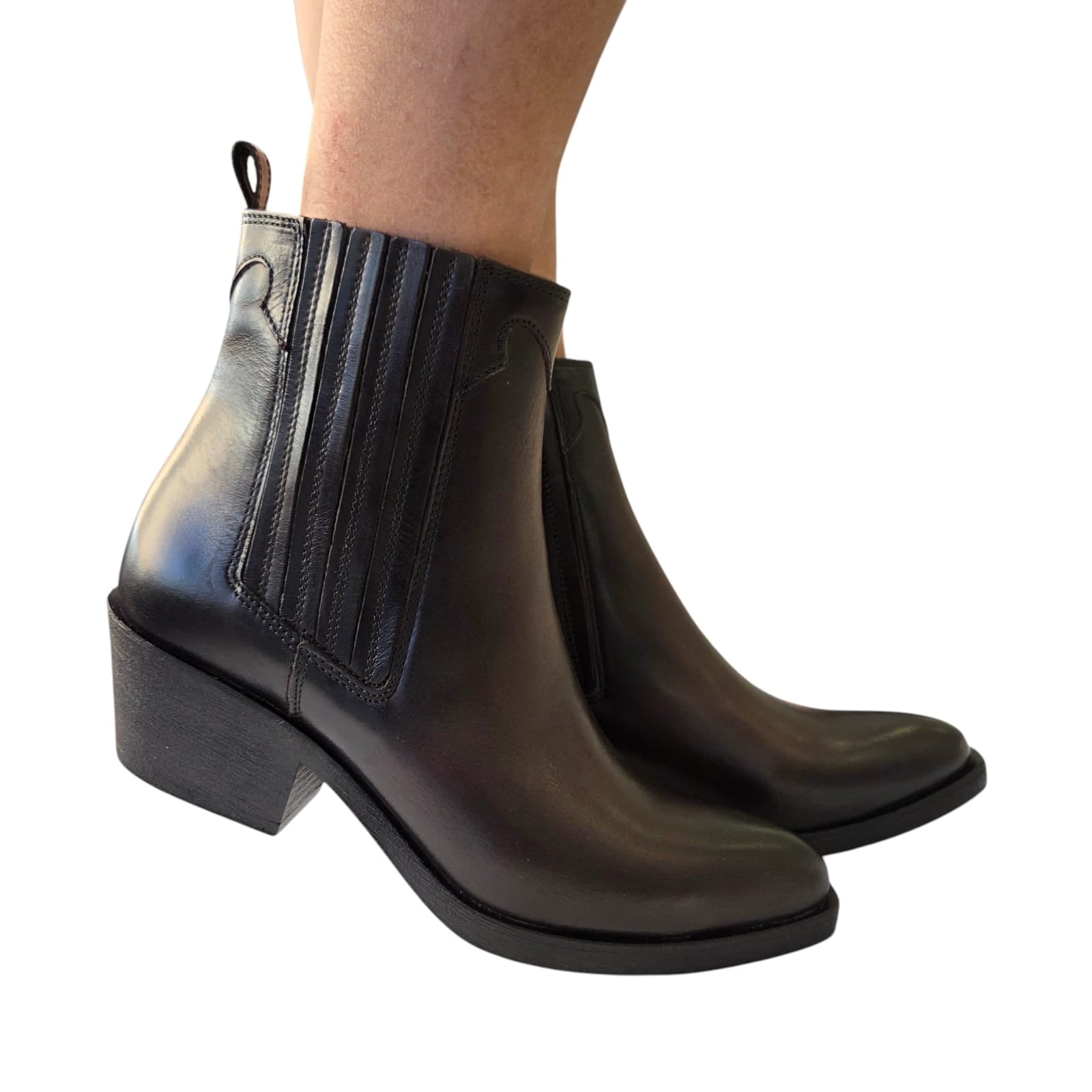 Dei Colli stivaletto texano donna pelle marrone www.offidani.it