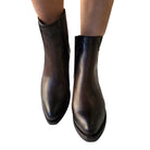 Dei Colli stivaletto texano donna pelle marrone www.offidani.it