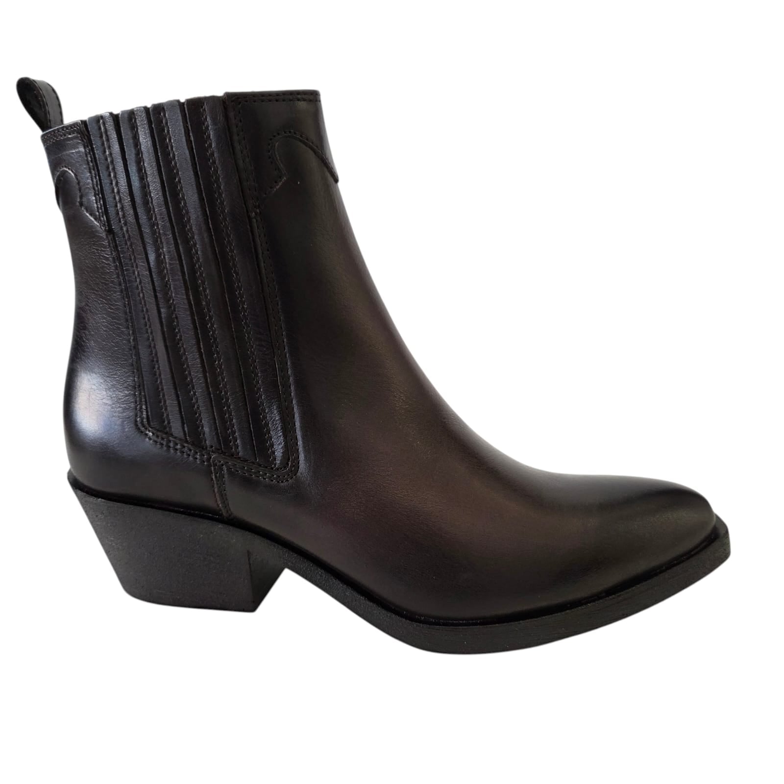 Dei Colli stivaletto texano donna pelle marrone www.offidani.it