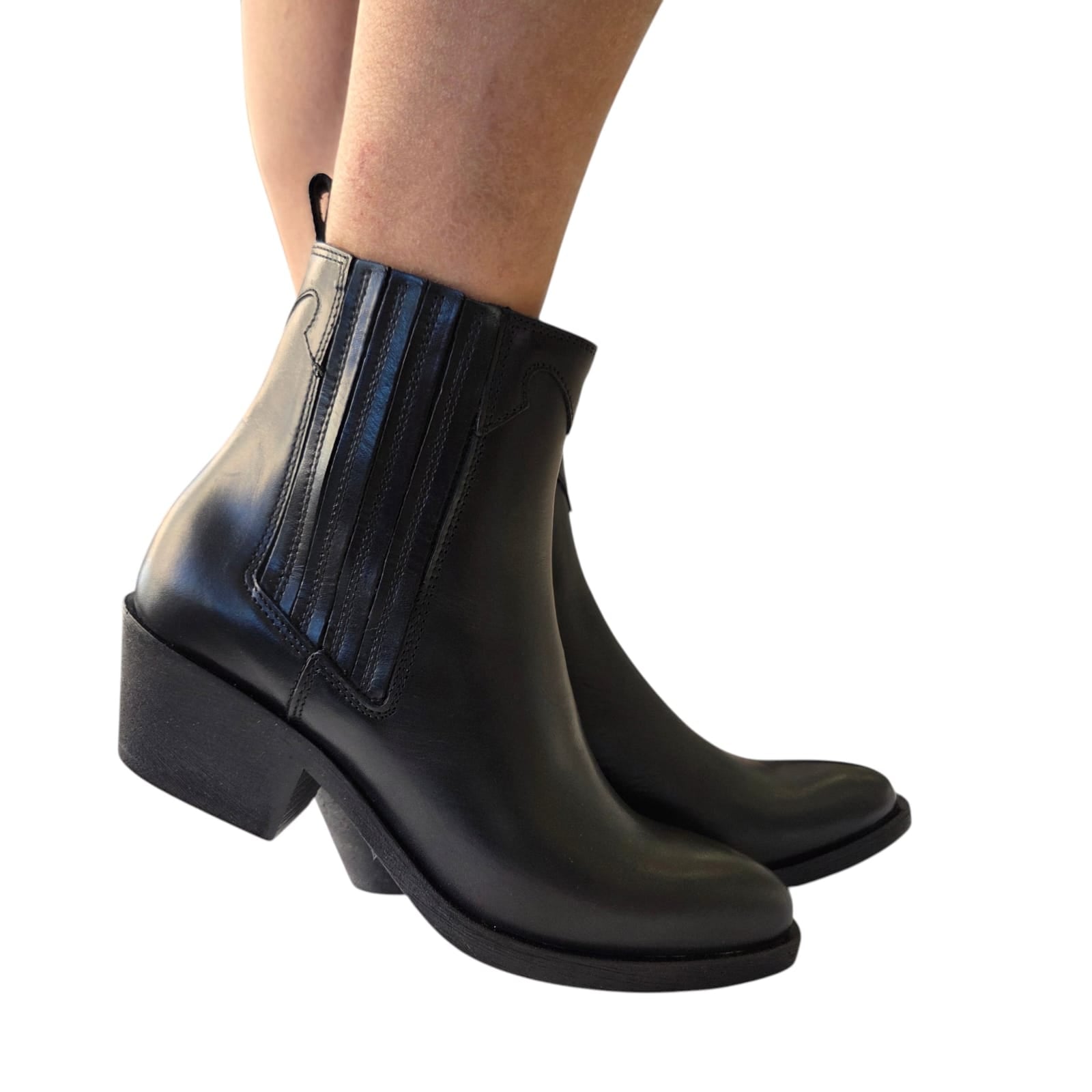 Dei Colli stivaletto texano donna pelle nero www.offidani.it