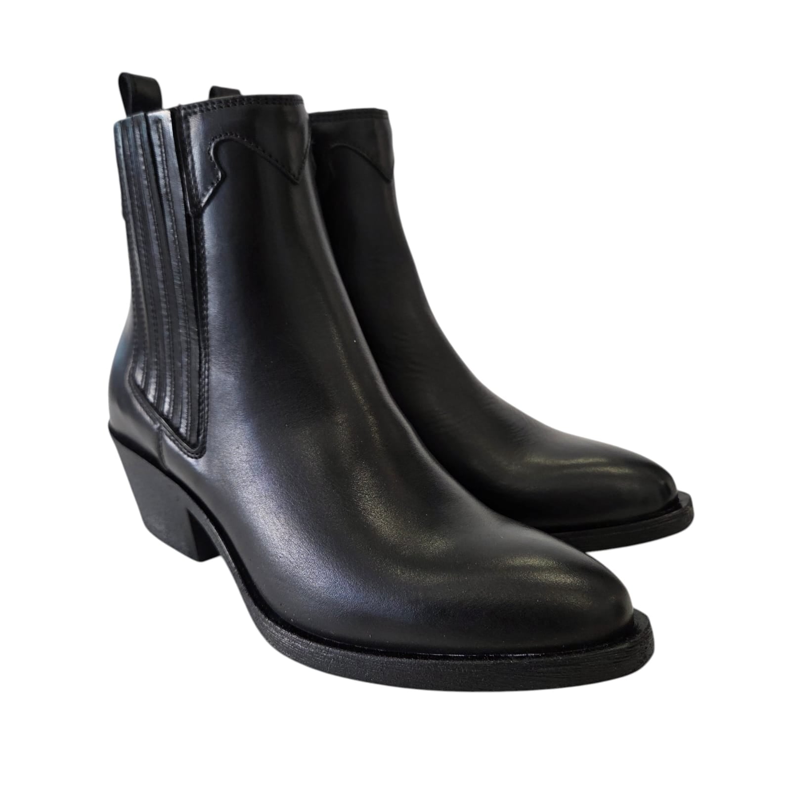 Dei Colli stivaletto texano donna pelle nero www.offidani.it