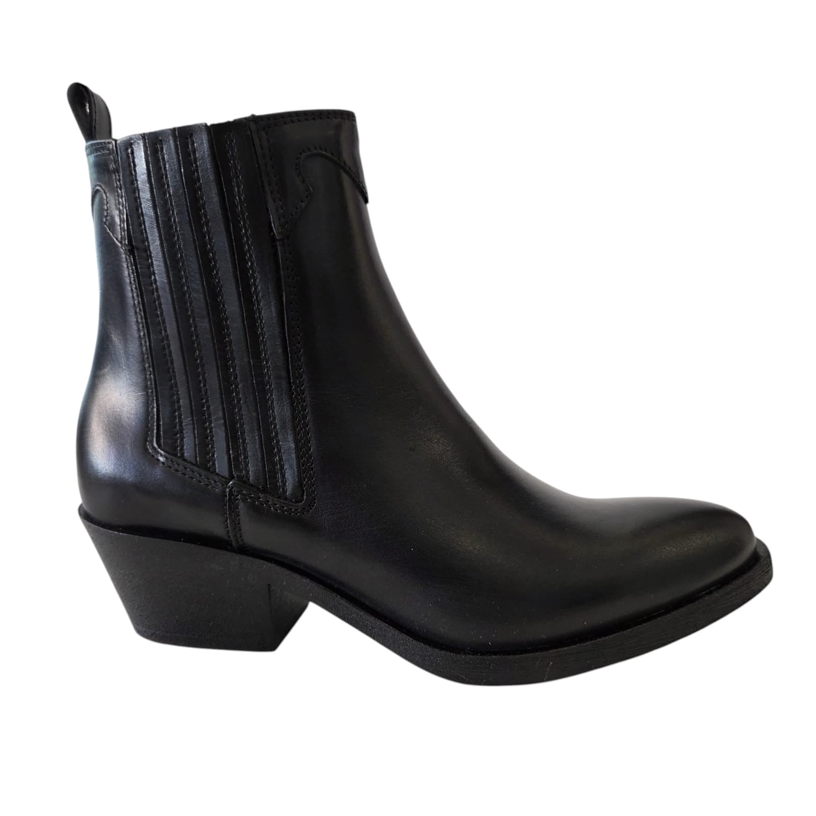 Dei Colli stivaletto texano donna pelle nero www.offidani.it