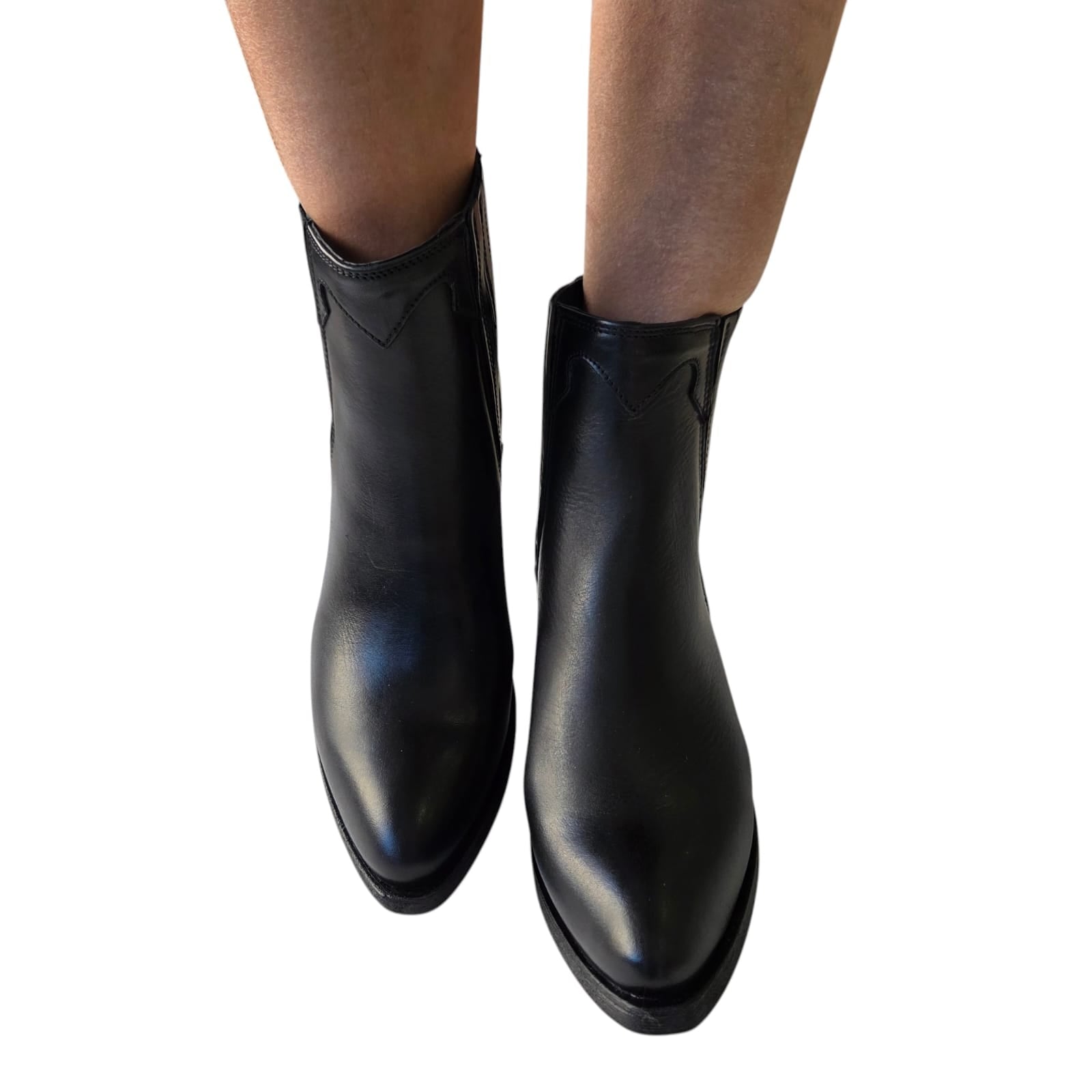Dei Colli stivaletto texano donna pelle nero www.offidani.it