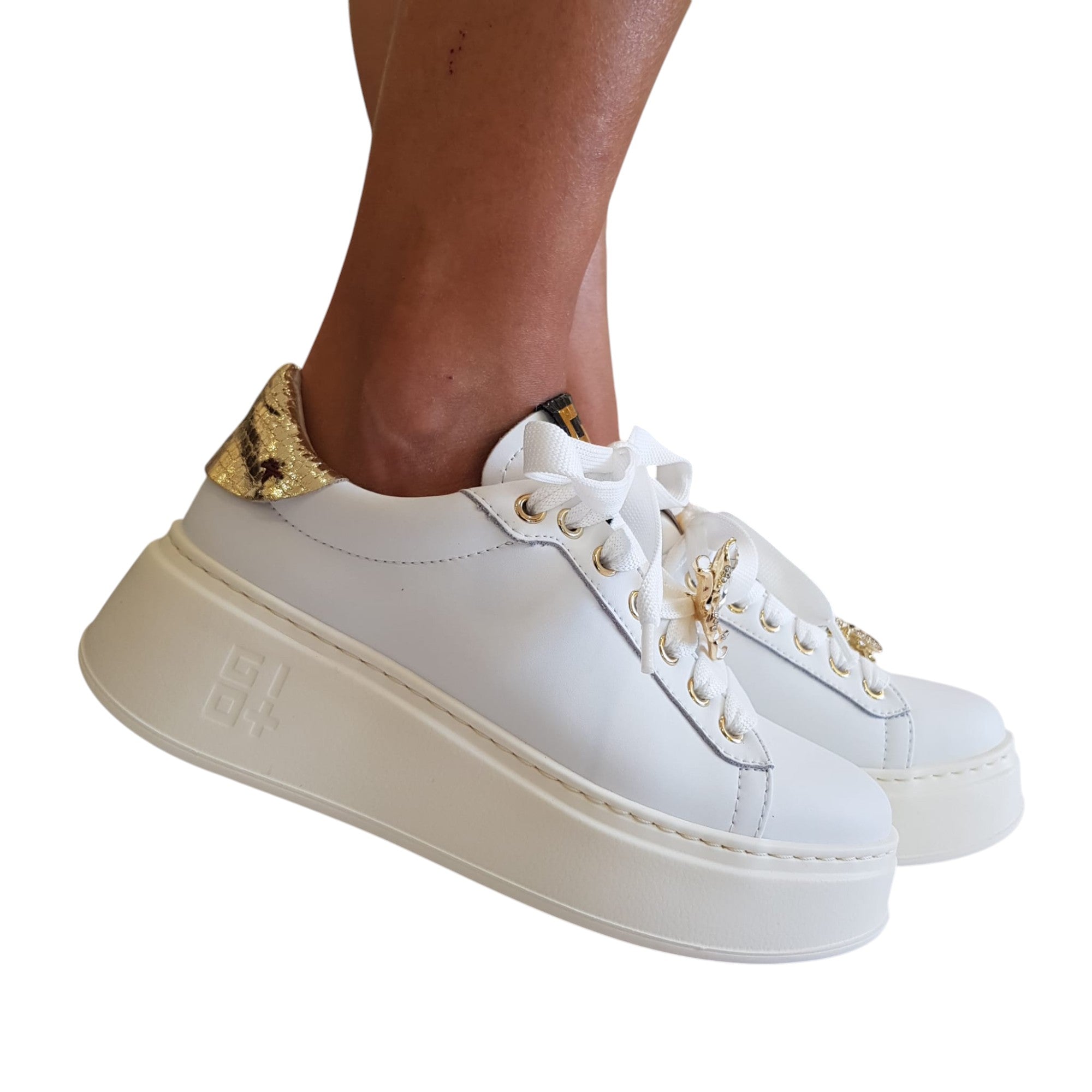 Gio+ Sneakers Donna Pelle Bianco www.offidani.it