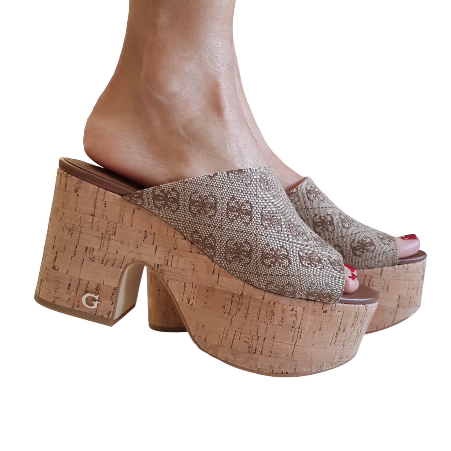 Kožené šľapky Guess Vivianas čierna farba