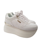 Guess Sneakers Donna Pelle Bianco fondo gomma www.offidani.it