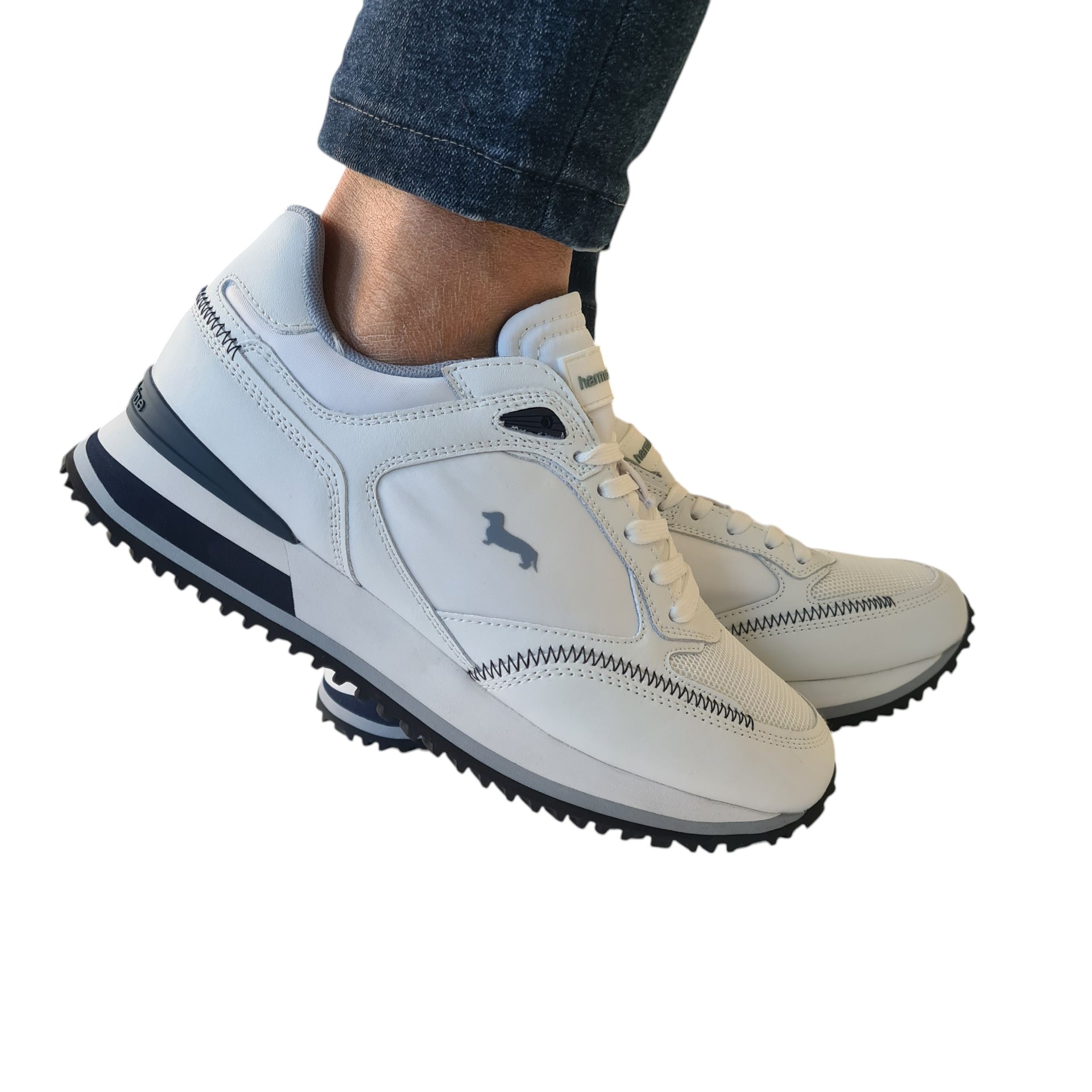 Harmont Blaine Sneaker Uomo camoscio-pelle Bianco Fondo Gomma