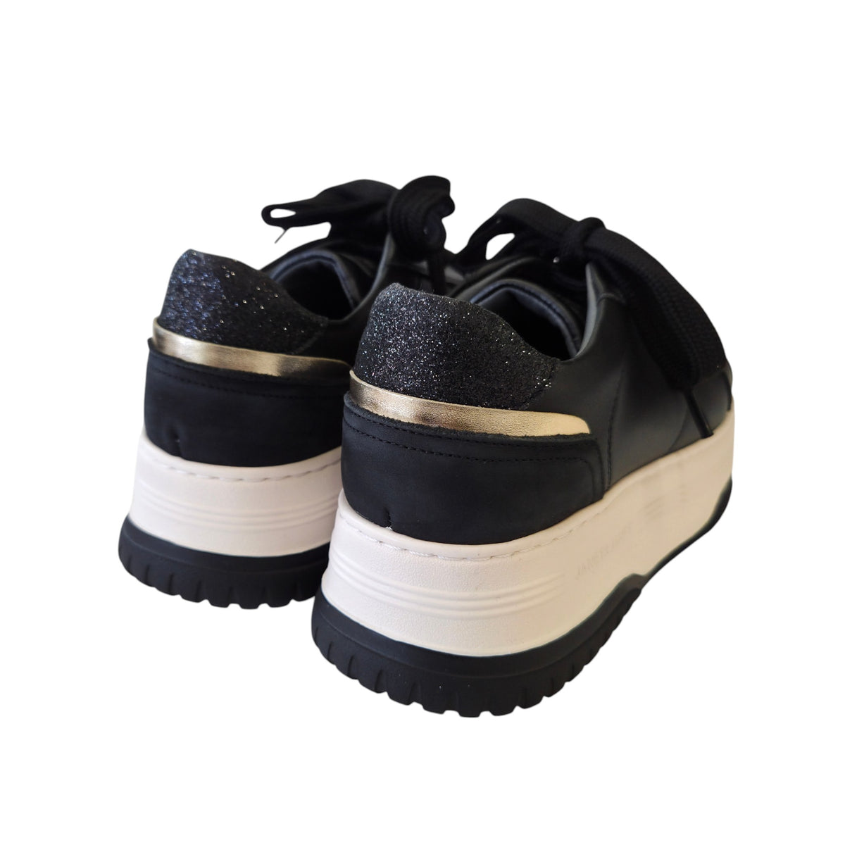 Janet & Janet sneaker donna pelle nera www.offidani.it
