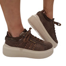 Janet & Janet Sneakers donna camoscio marrone www.offidani.it