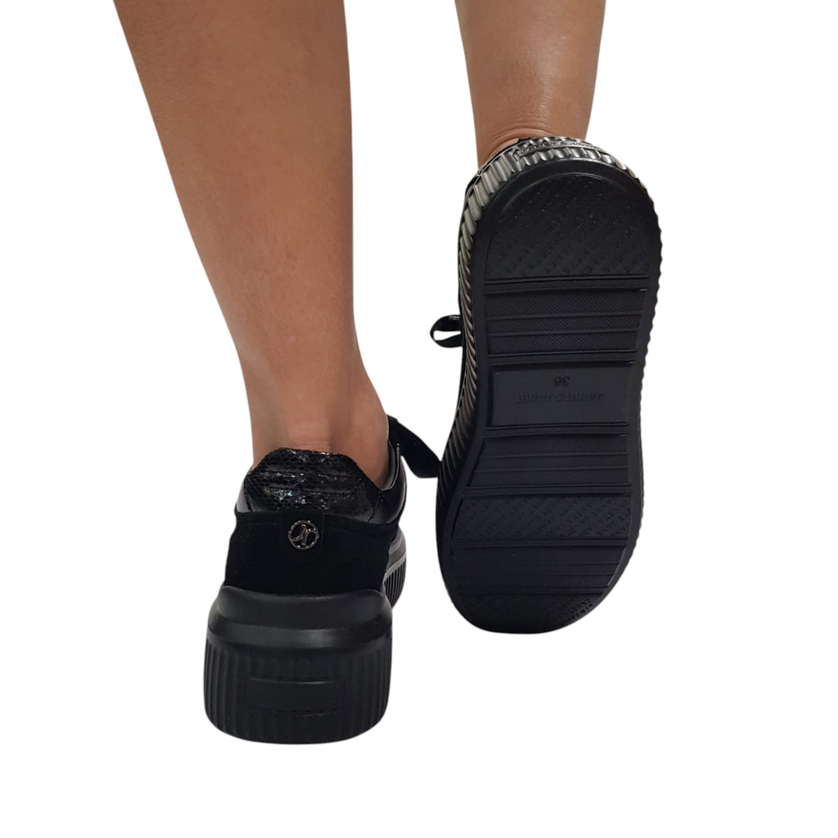 Janet & Janet sneakers donna camoscio nero www.offidani.it