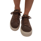 Janet & Janet Sneakers donna camoscio marrone www.offidani.it