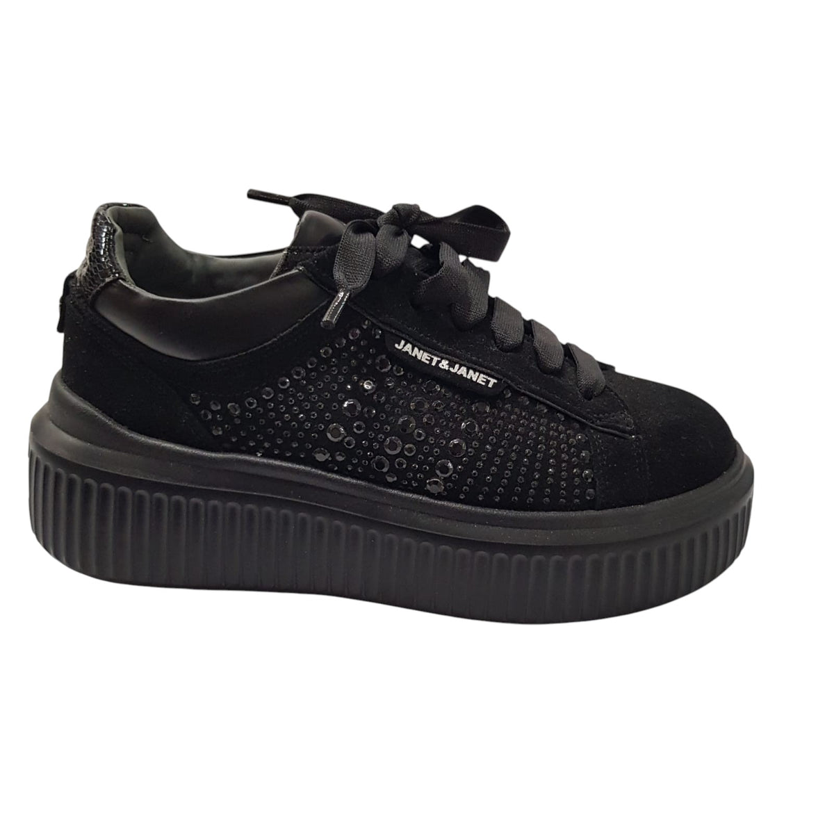 Janet & Janet sneakers donna camoscio nero www.offidani.it