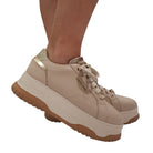 Janet & Janet sneakers donna pelle beige www.offidani.it