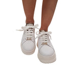 Janet & Janet sneakers donna pelle bianca www.offidani.it