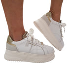 Janet & Janet sneakers donna pelle bianca www.offidani.it