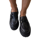 Les Poèmes mocassino donna pelle nero www.offidani.it