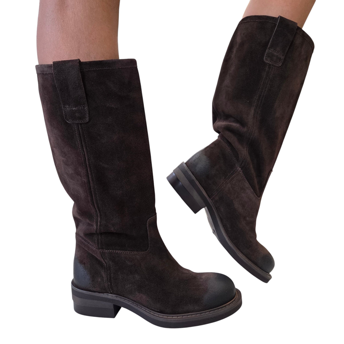 Les Poèmes stivale donna camoscio testa di moro www.offidani.it