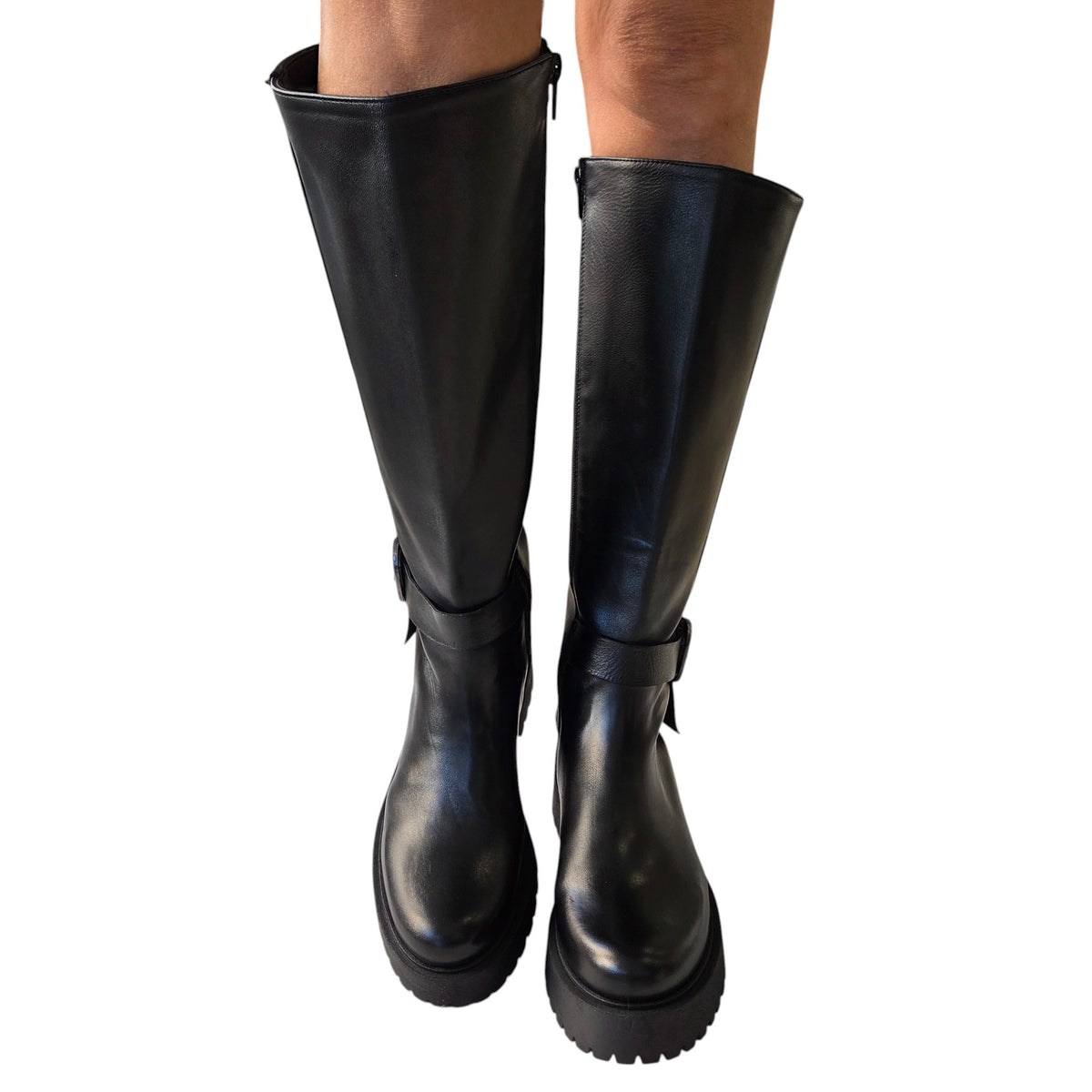 Les Poèmes stivale donna pelle nero www.offidani.it