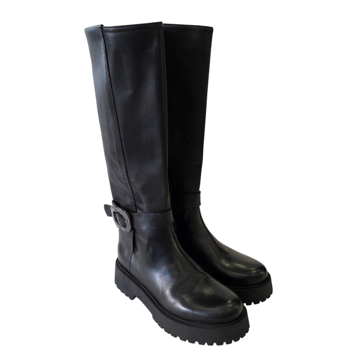 Les Poèmes stivale donna pelle nero www.offidani.it