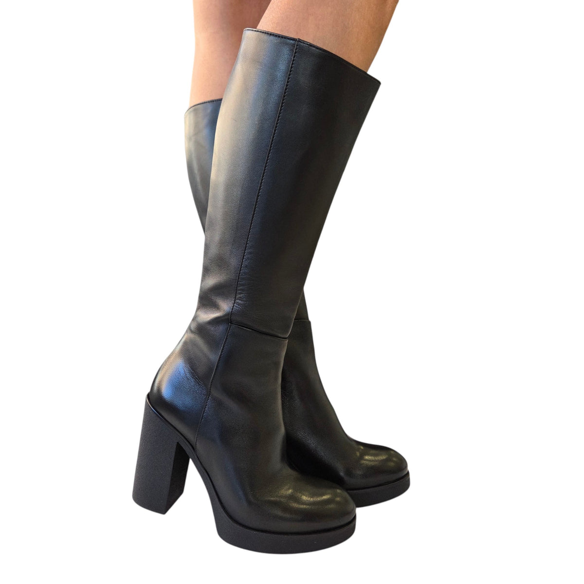 Les Poèmes stivale donna pelle nero www.offidani.it