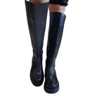 Les Poèmes stivale donna pelle nero www.offidani.it