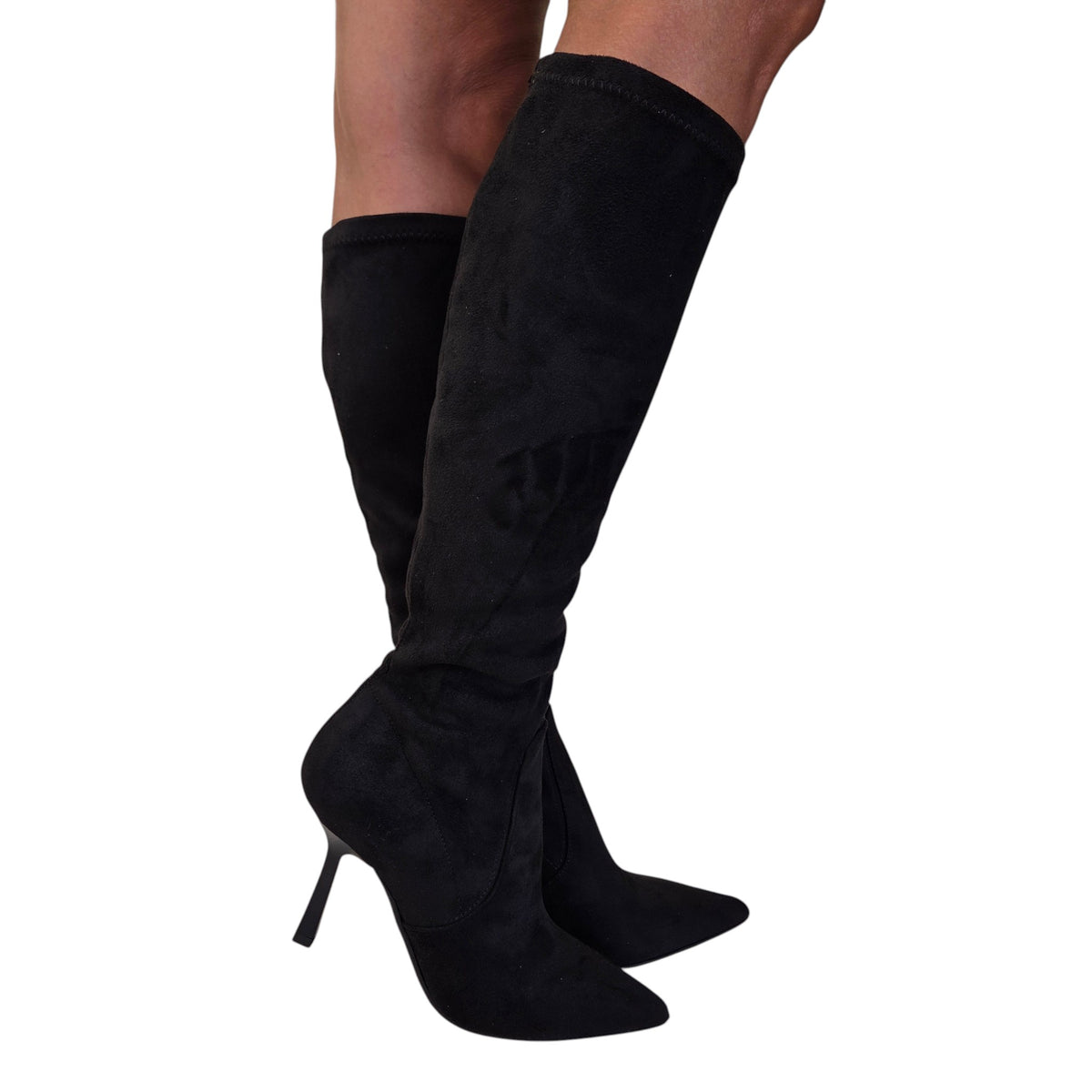 Les Poèmes stivale donna camoscio nero www.offidani.it