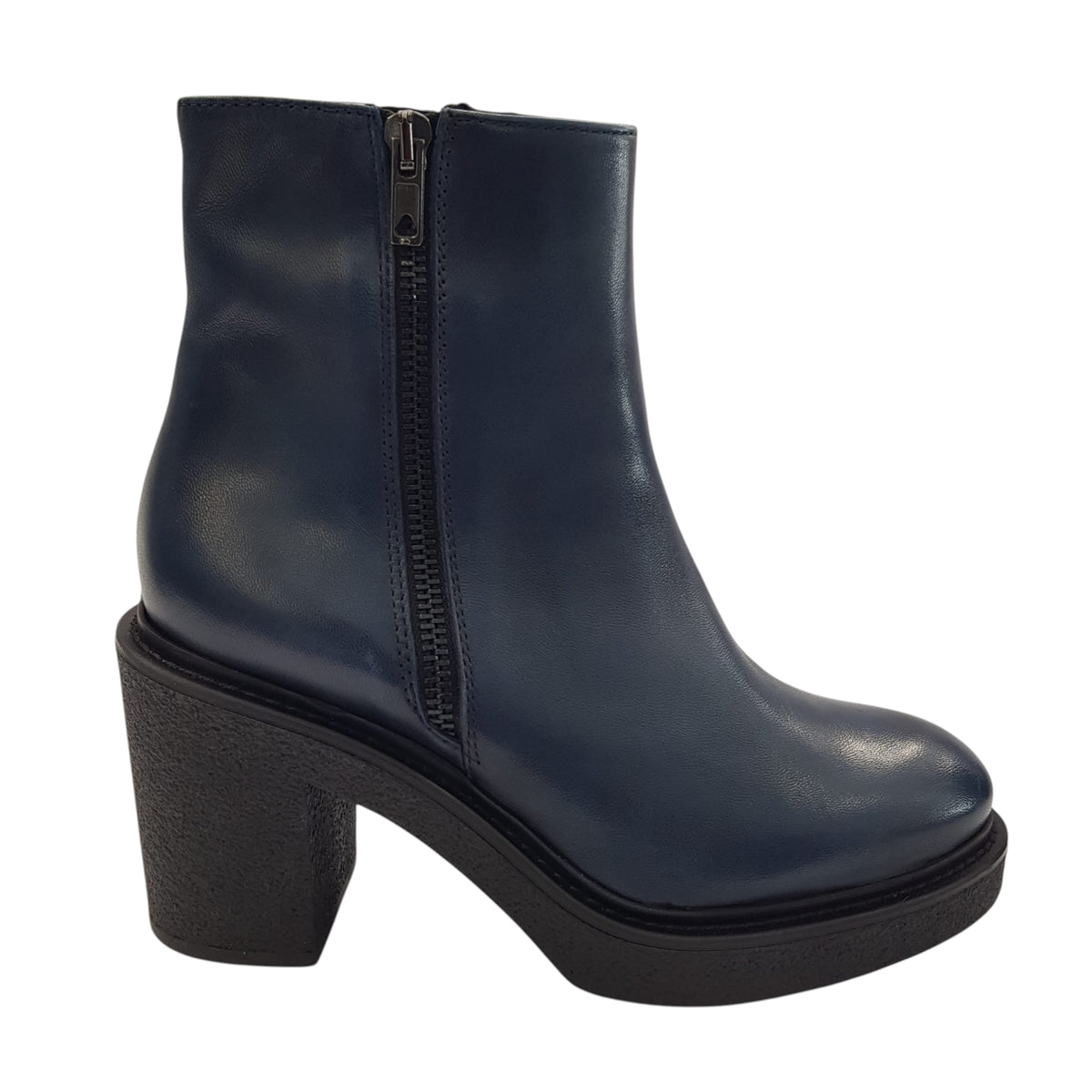 Les Poèmes stivaletto donna pelle blu' www.offidani.it