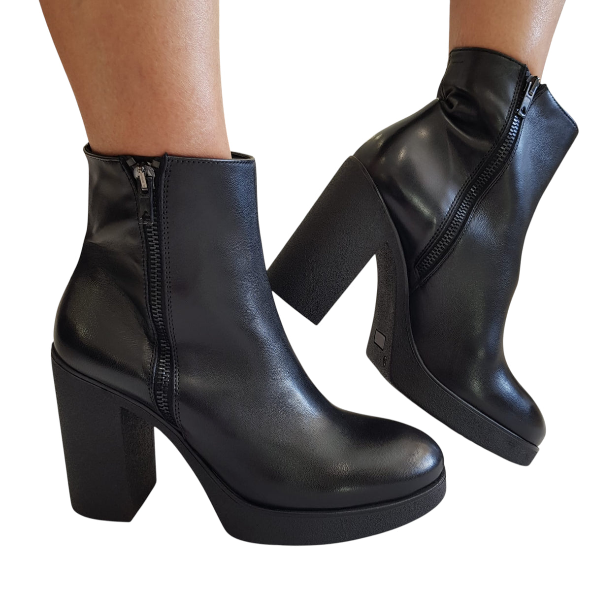 Les Poèmes stivaletto donna pelle nero www.offidani.it