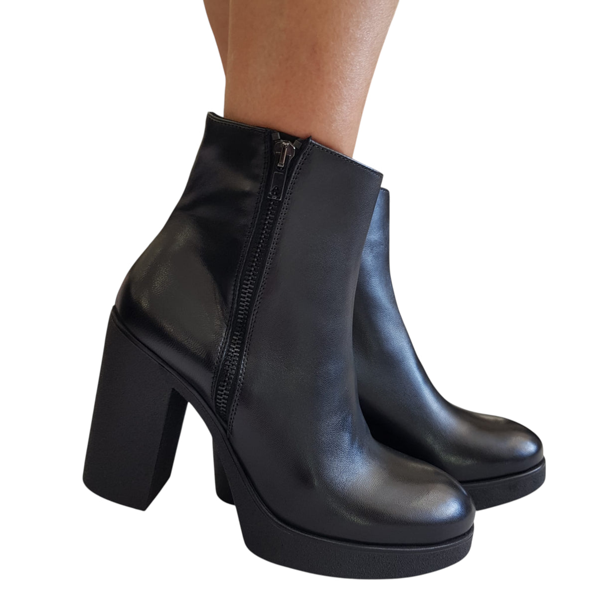 Les Poèmes stivaletto donna pelle nero www.offidani.it