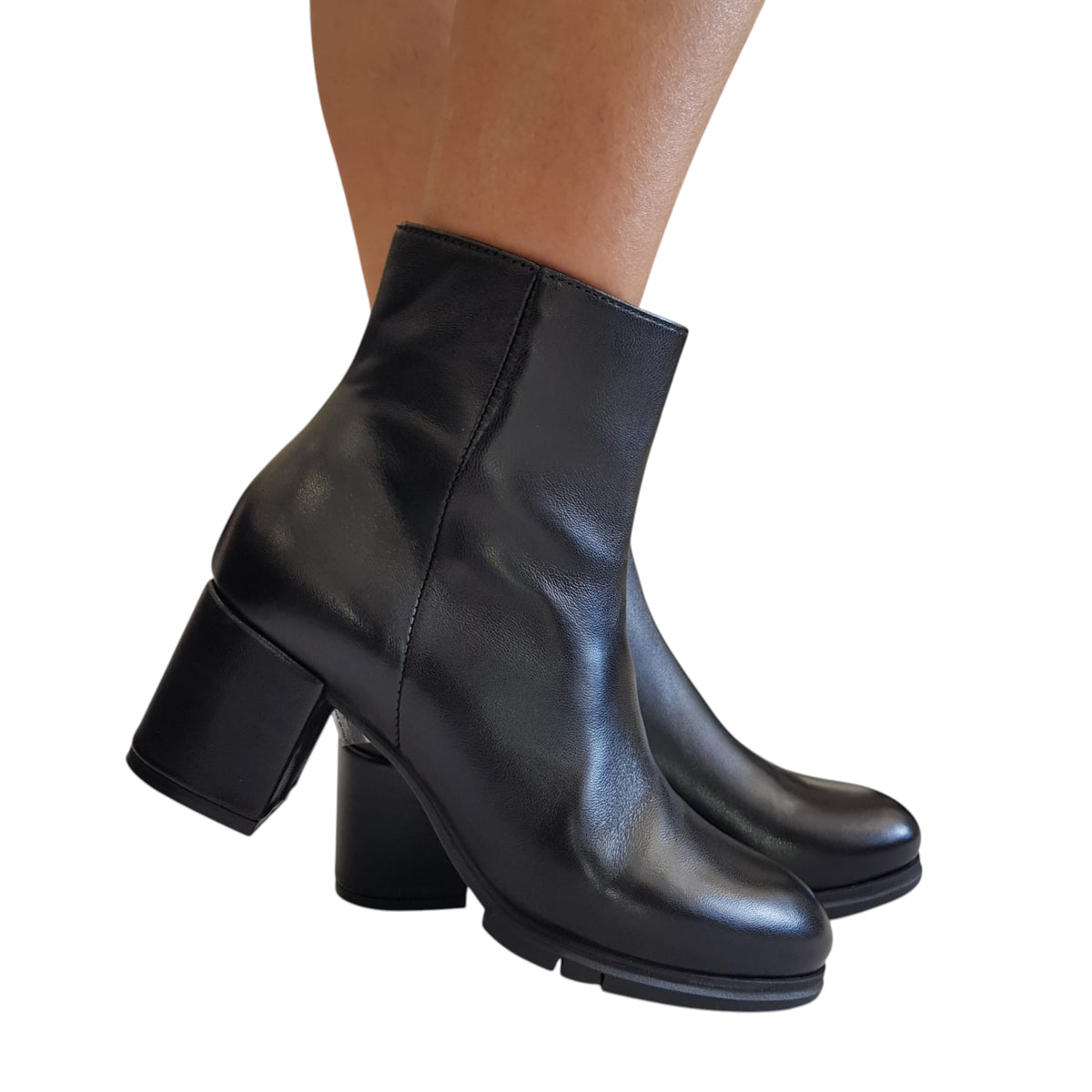 Les Poèmes stivaletto donna pelle nero www.offidani.it